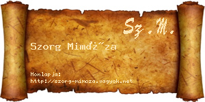 Szorg Mimóza névjegykártya